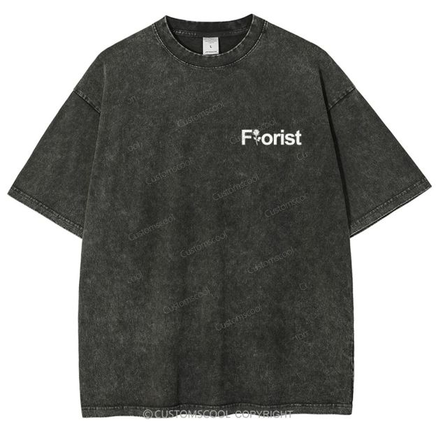 Florist Addcustom QR Code Unisex Fit Washed T-Shirt Customscool