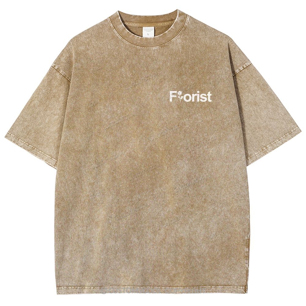 Florist Addcustom QR Code Unisex Fit Washed T-Shirt Customscool
