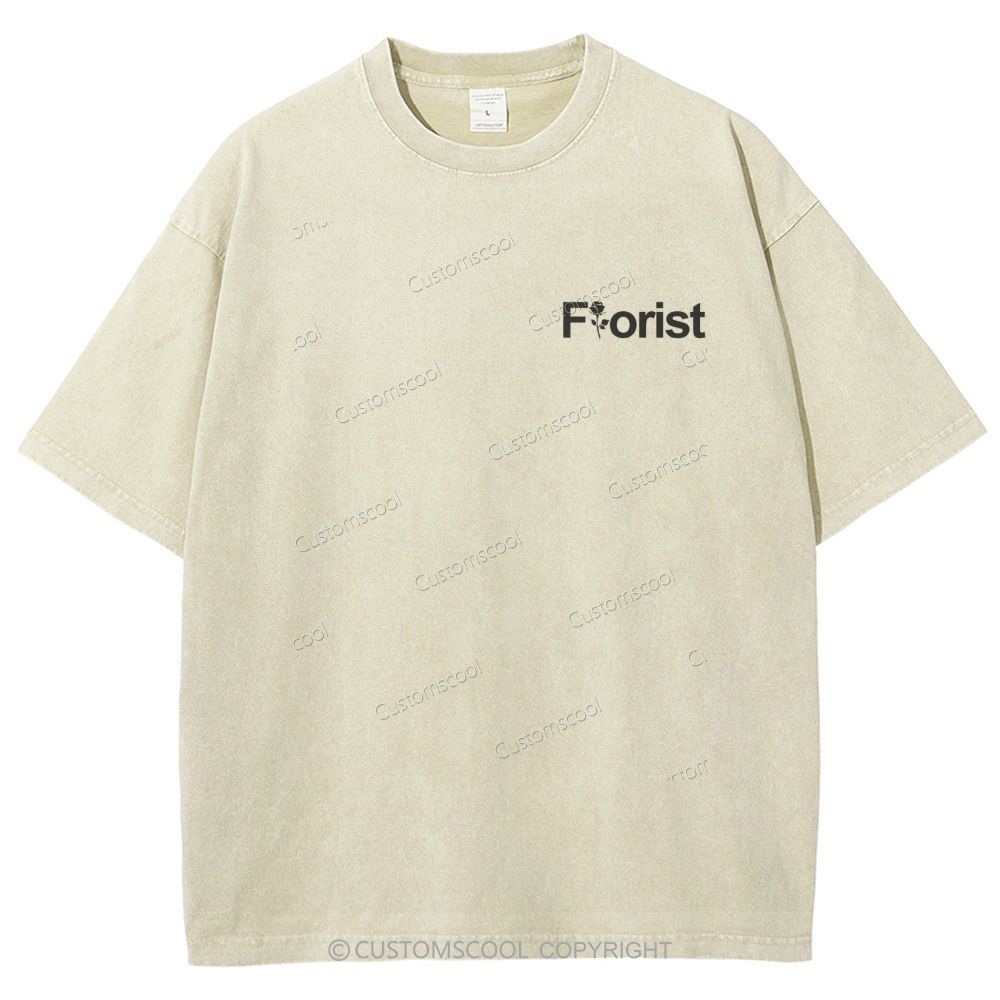 Florist Addcustom QR Code Unisex Fit Washed T-Shirt Customscool