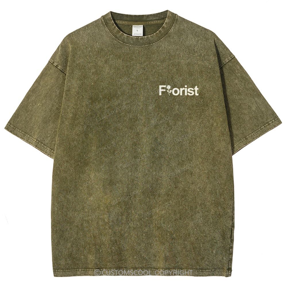 Florist Addcustom QR Code Unisex Fit Washed T-Shirt Customscool