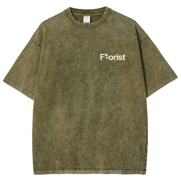 Florist Addcustom QR Code Unisex Fit Washed T-Shirt Customscool