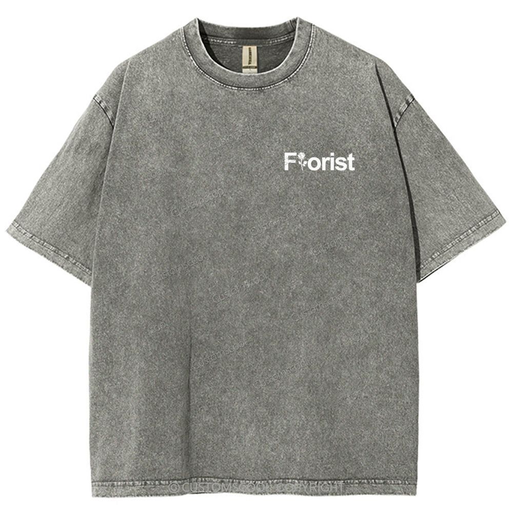 Florist Addcustom QR Code Unisex Fit Washed T-Shirt Customscool