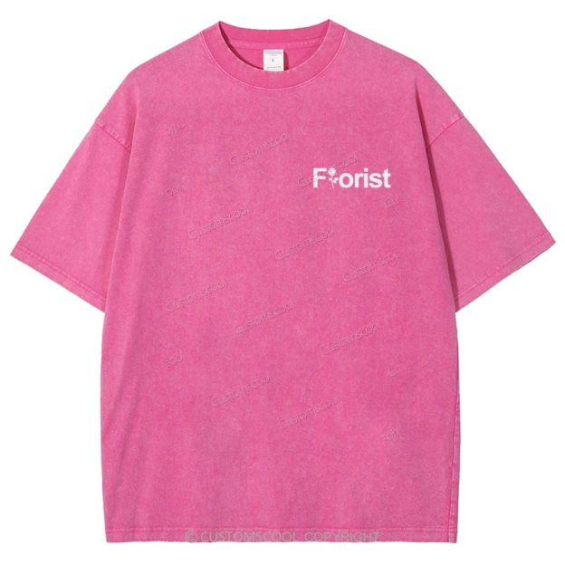 Florist Addcustom QR Code Unisex Fit Washed T-Shirt Customscool
