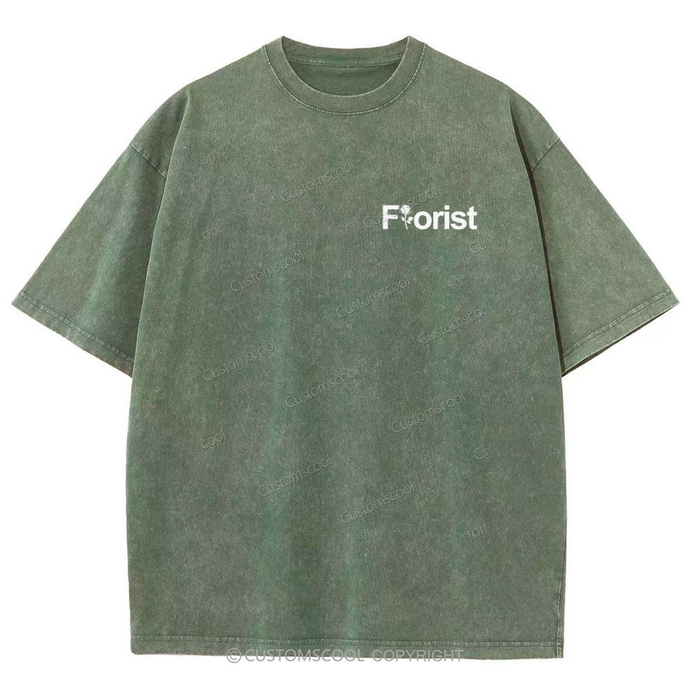 Florist Addcustom QR Code Unisex Fit Washed T-Shirt Customscool