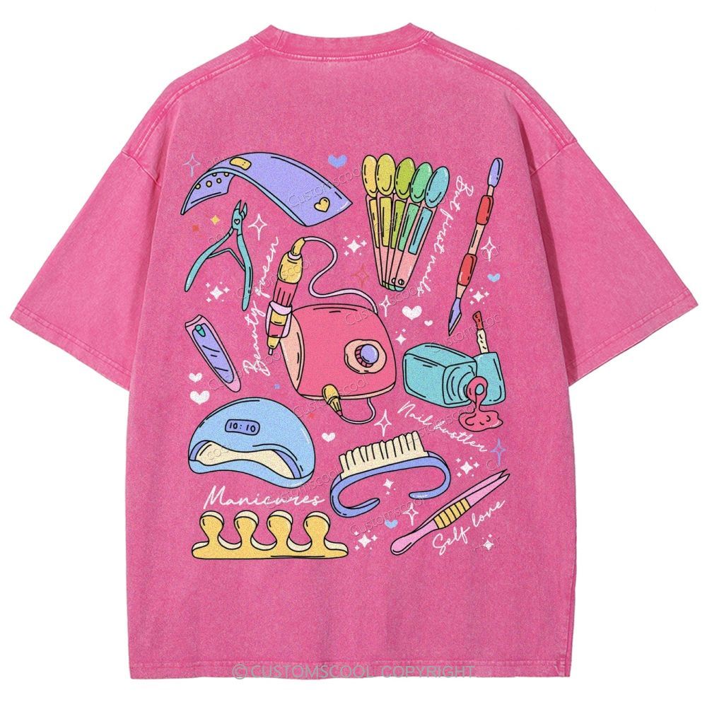 Nail Tech Stuff ADDCUSTOM Unisex Fit Washed T-Shirt Customscool