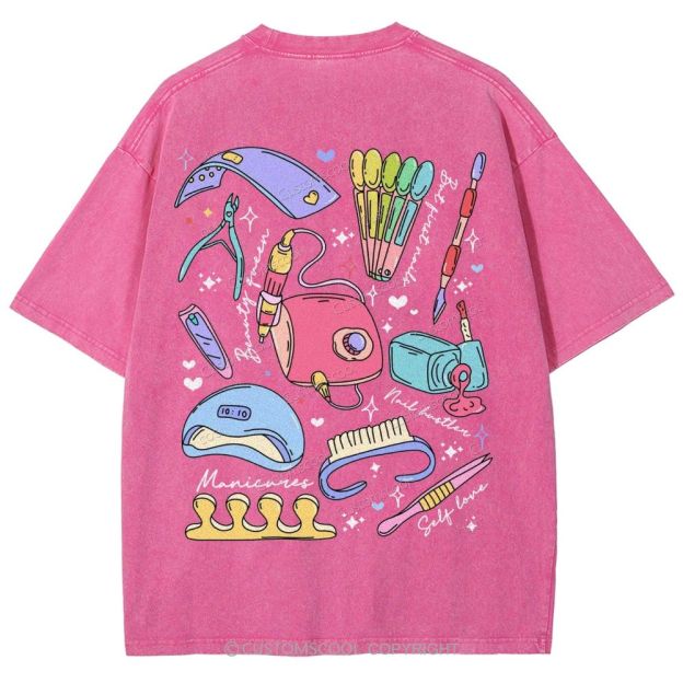Nail Tech Stuff ADDCUSTOM Unisex Fit Washed T-Shirt Customscool