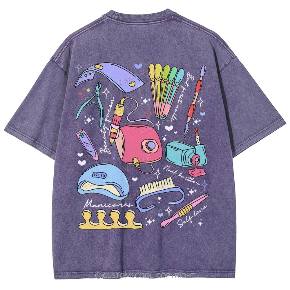 Nail Tech Stuff ADDCUSTOM Unisex Fit Washed T-Shirt Customscool