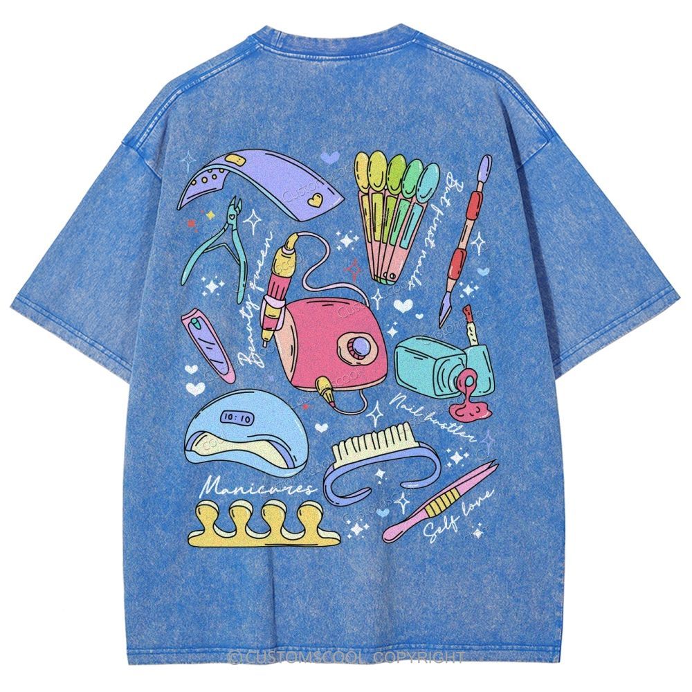 Nail Tech Stuff ADDCUSTOM Unisex Fit Washed T-Shirt Customscool