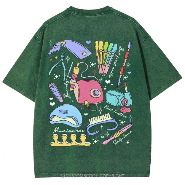 Nail Tech Stuff ADDCUSTOM Unisex Fit Washed T-Shirt Customscool