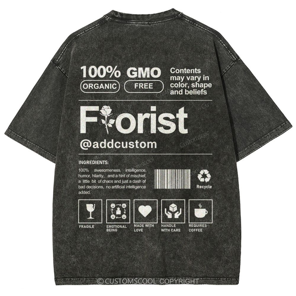 Florist Addcustom Unisex Fit Washed T-Shirt