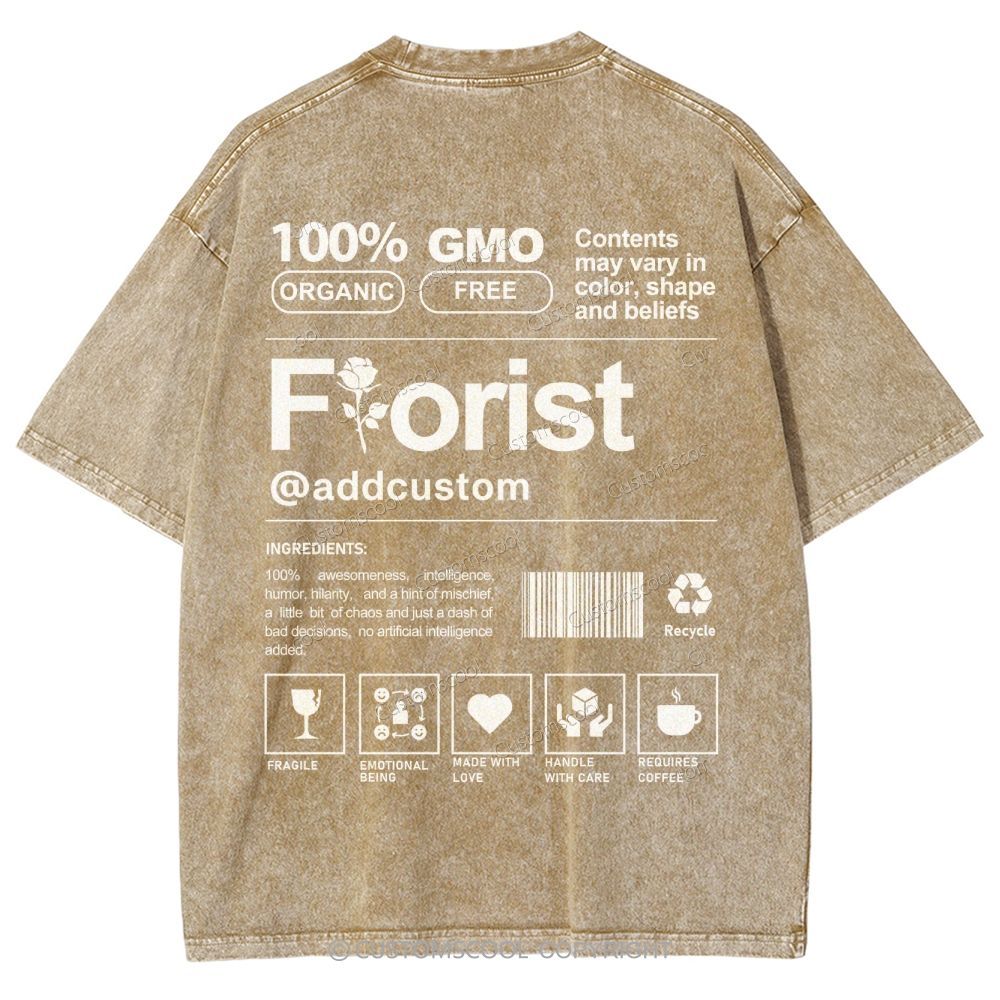 Florist Addcustom Unisex Fit Washed T-Shirt Customscool