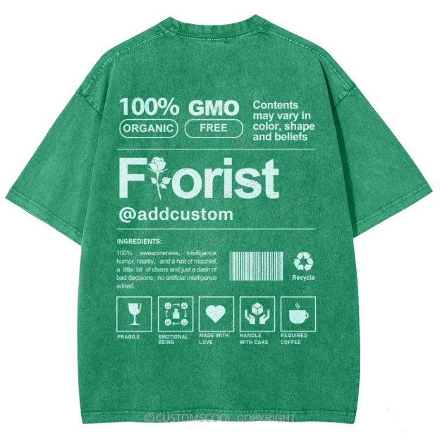 Florist Addcustom Unisex Fit Washed T-Shirt Customscool