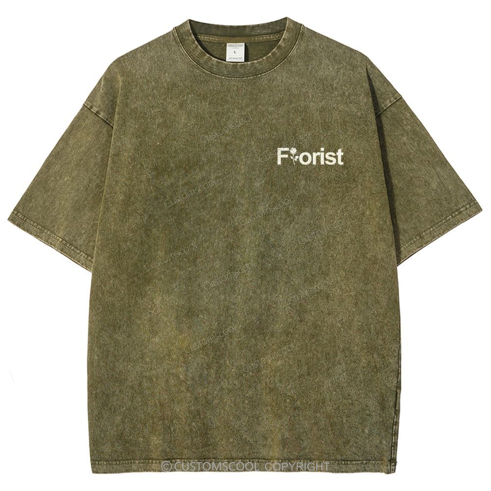 Florist Addcustom Unisex Fit Washed T-Shirt Customscool