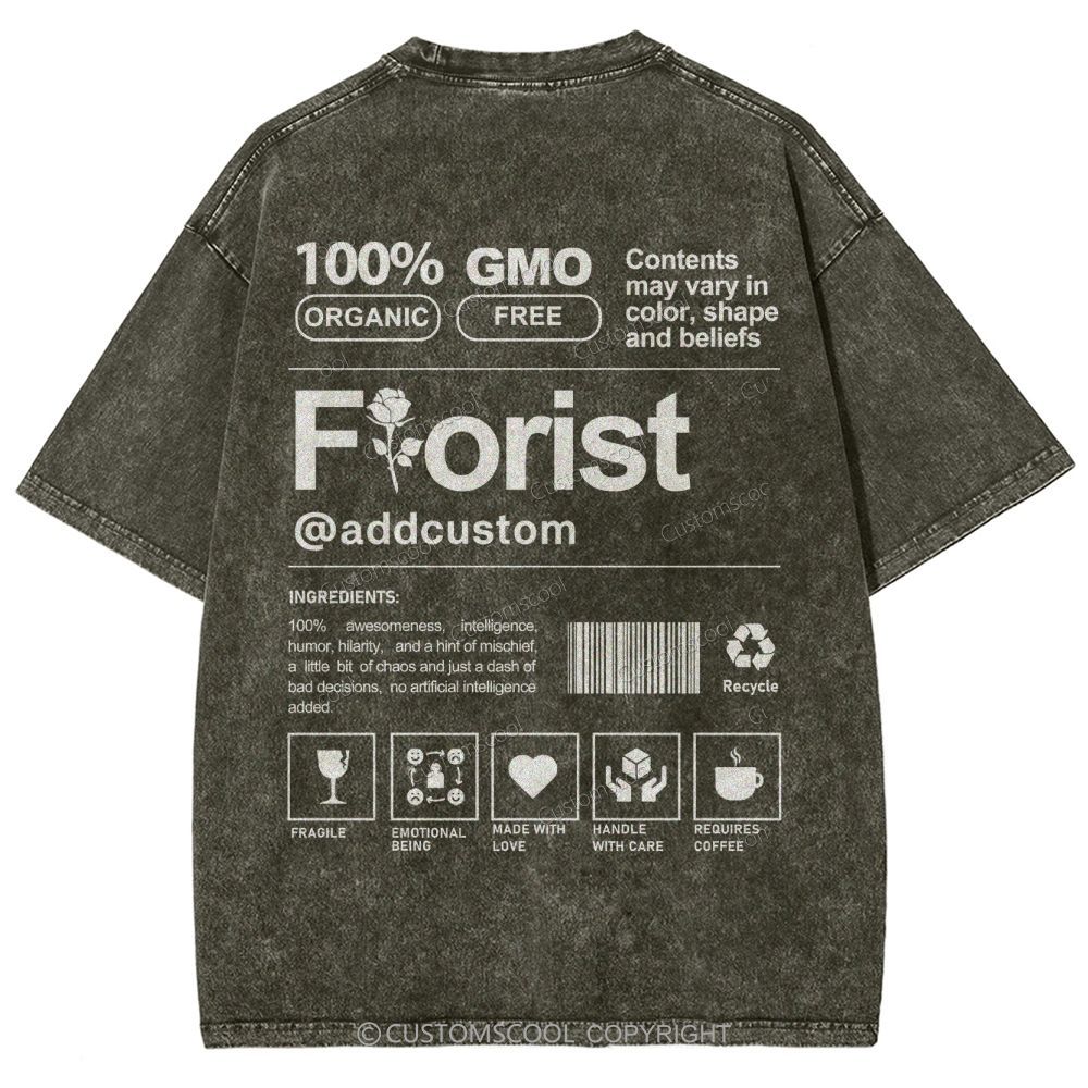 Florist Addcustom Unisex Fit Washed T-Shirt Customscool