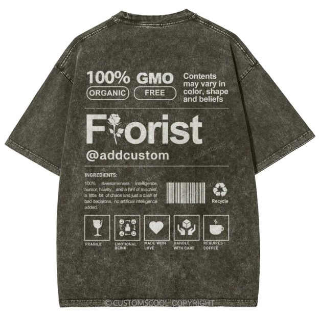 Florist Addcustom Unisex Fit Washed T-Shirt Customscool