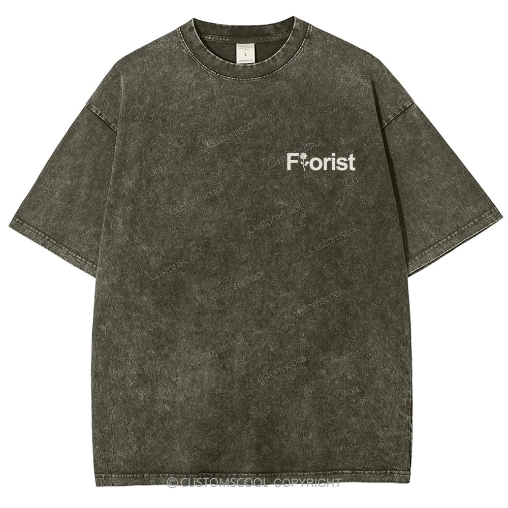 Florist Addcustom Unisex Fit Washed T-Shirt Customscool