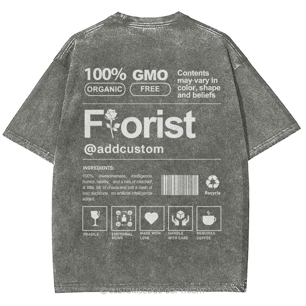 Florist Addcustom Unisex Fit Washed T-Shirt Customscool
