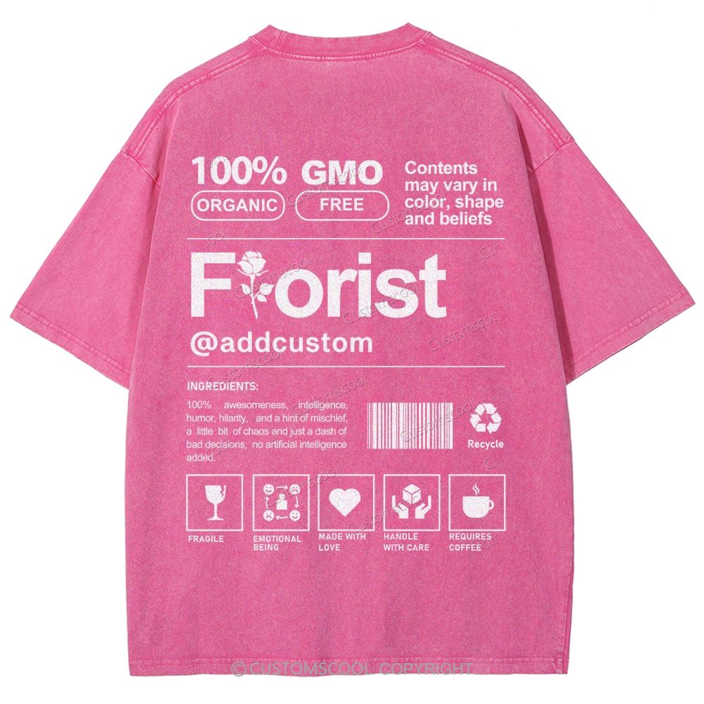 Florist Addcustom Unisex Fit Washed T-Shirt Customscool