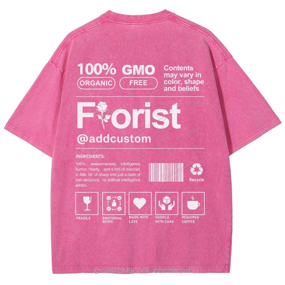 Florist Addcustom Unisex Fit Washed T-Shirt Customscool