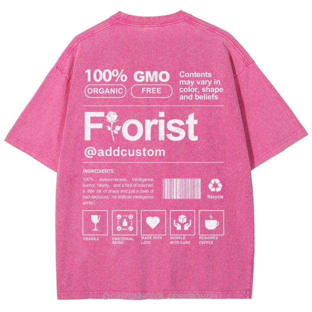 Florist Addcustom Unisex Fit Washed T-Shirt Customscool