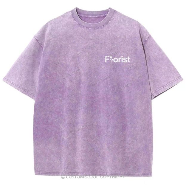 Florist Addcustom Unisex Fit Washed T-Shirt Customscool