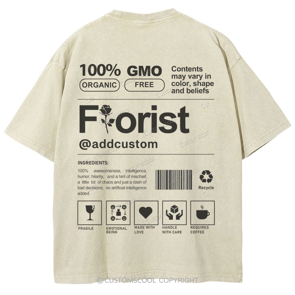 Florist Addcustom Unisex Fit Washed T-Shirt Customscool