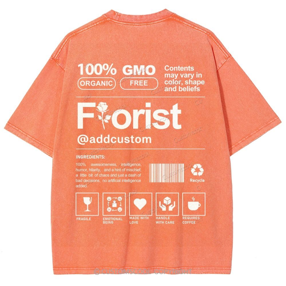 Florist Addcustom Unisex Fit Washed T-Shirt Customscool