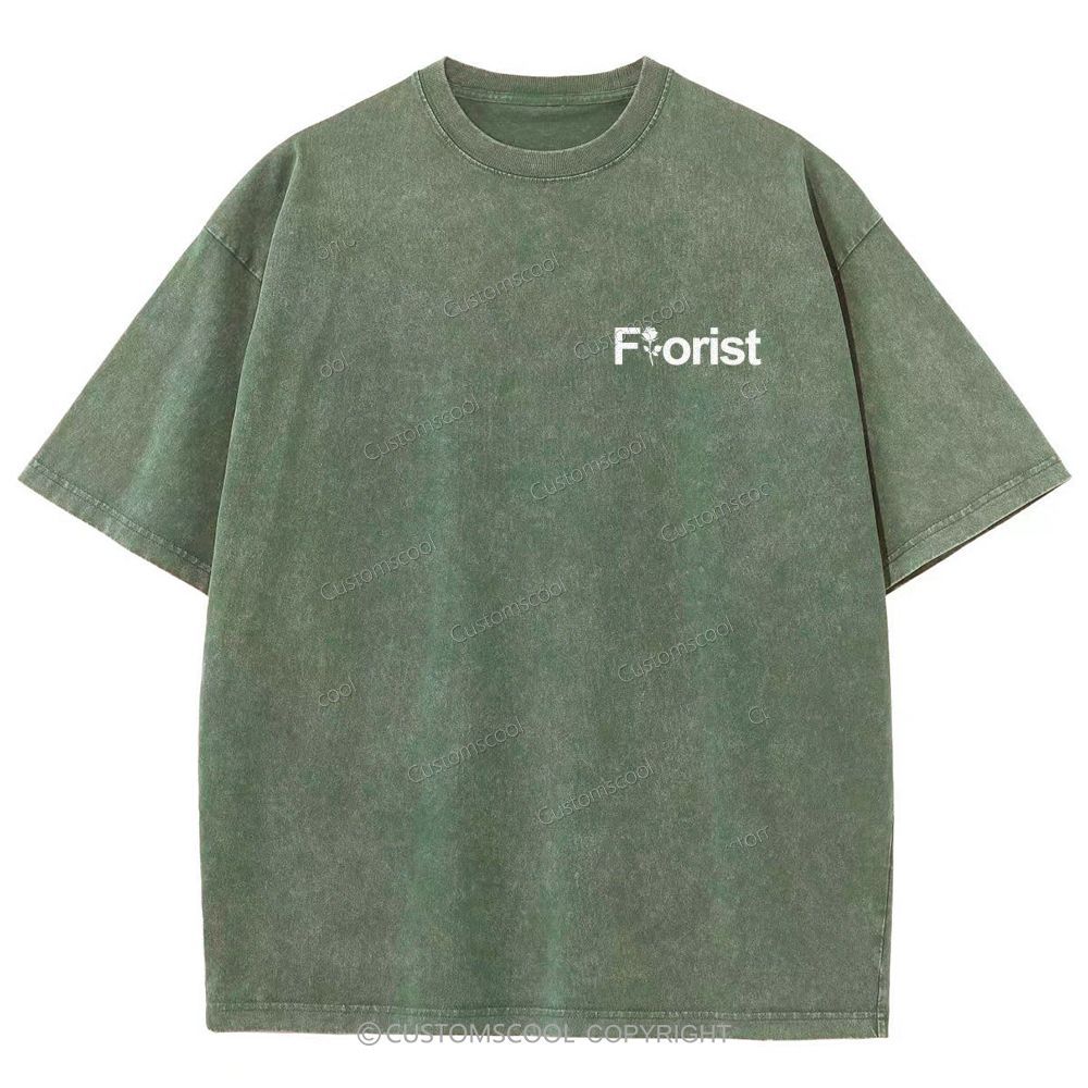Florist Addcustom Unisex Fit Washed T-Shirt Customscool