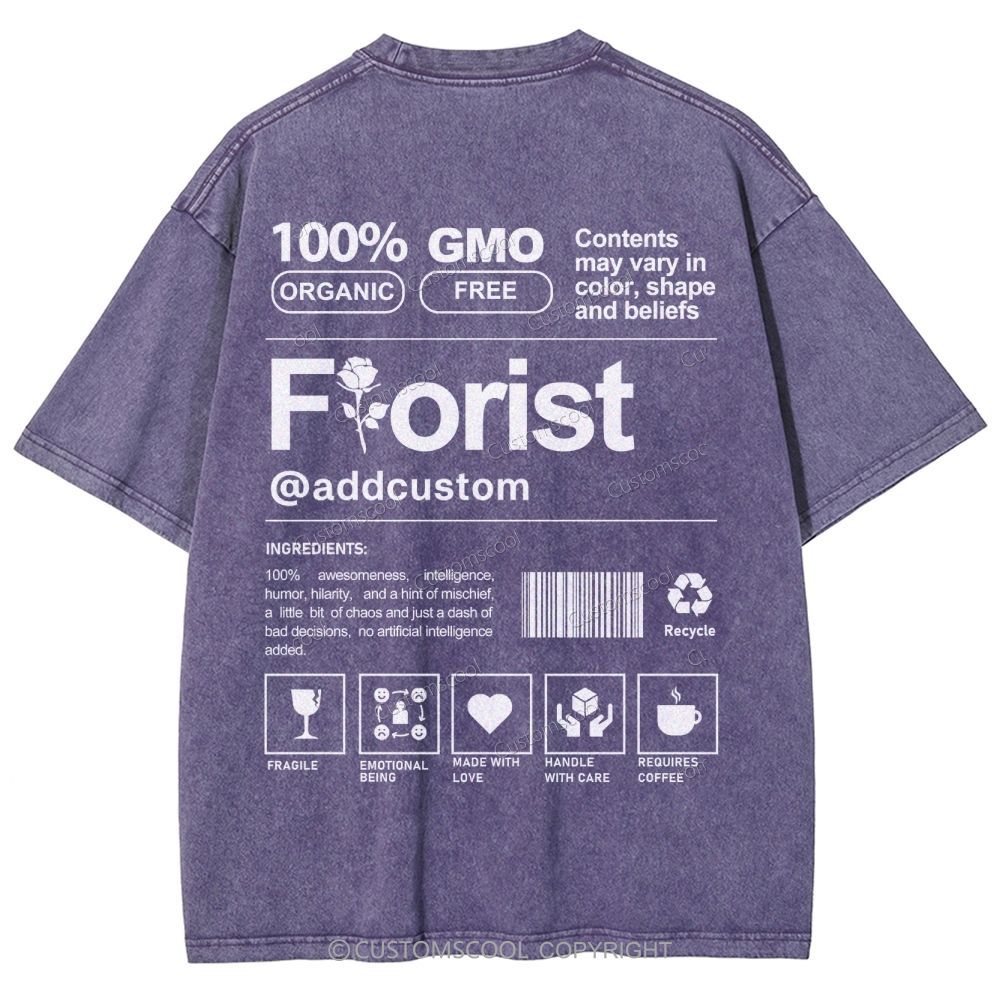 Florist Addcustom Unisex Fit Washed T-Shirt Customscool