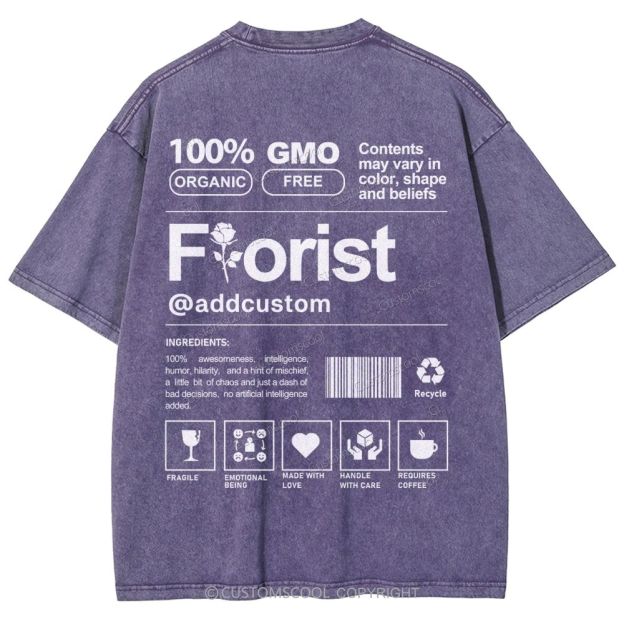 Florist Addcustom Unisex Fit Washed T-Shirt Customscool
