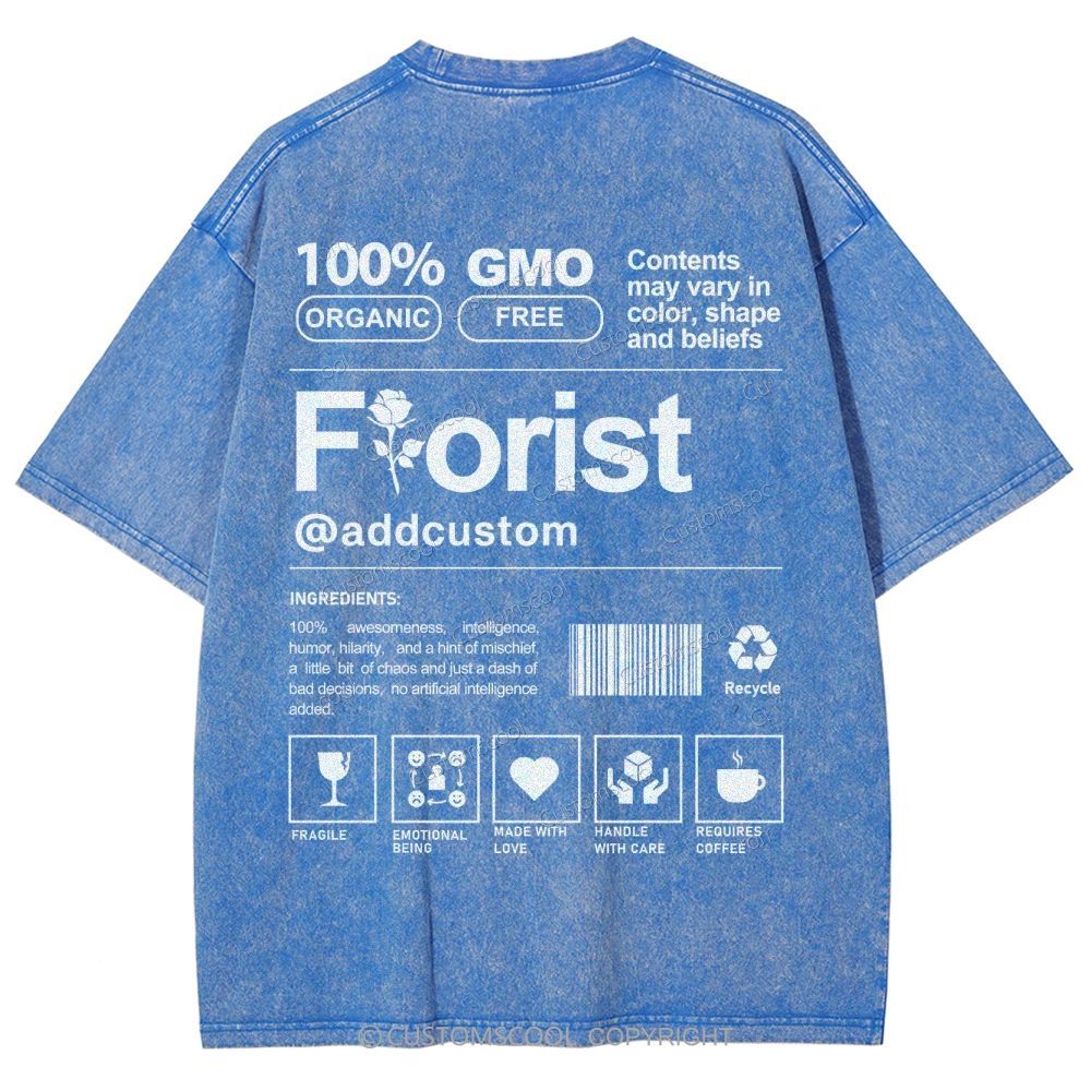 Florist Addcustom Unisex Fit Washed T-Shirt Customscool