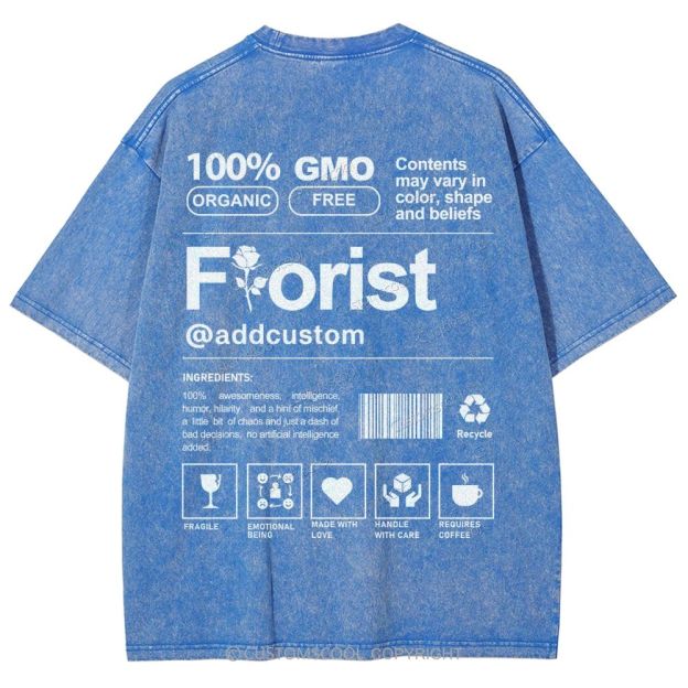 Florist Addcustom Unisex Fit Washed T-Shirt Customscool