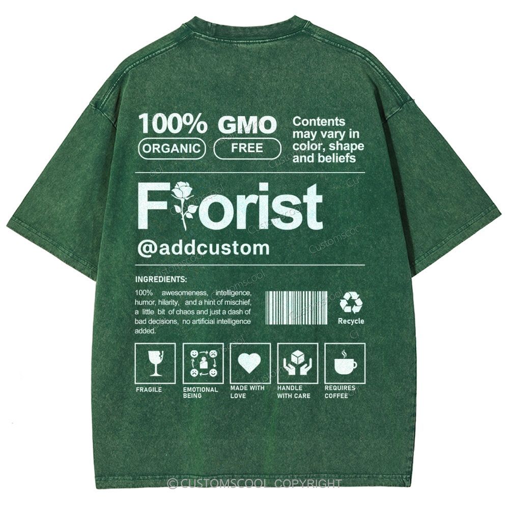 Florist Addcustom Unisex Fit Washed T-Shirt Customscool
