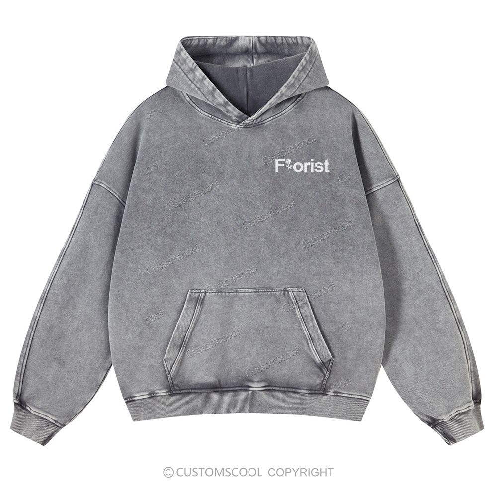 Florist Addcustom Casual Washed Hoodie Customscool