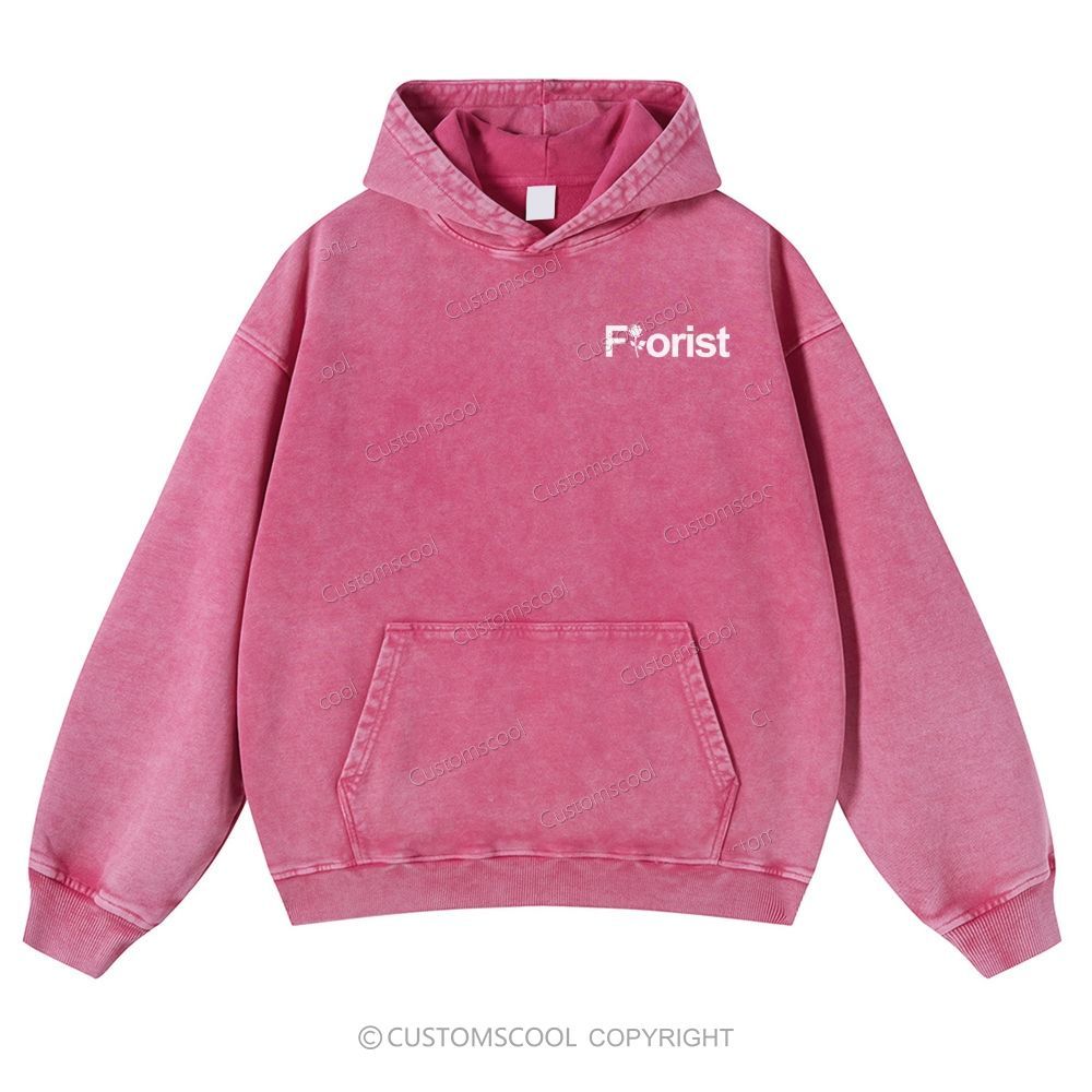 Florist Addcustom Casual Washed Hoodie Customscool
