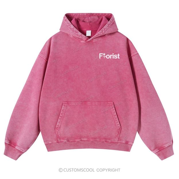 Florist Addcustom Casual Washed Hoodie Customscool