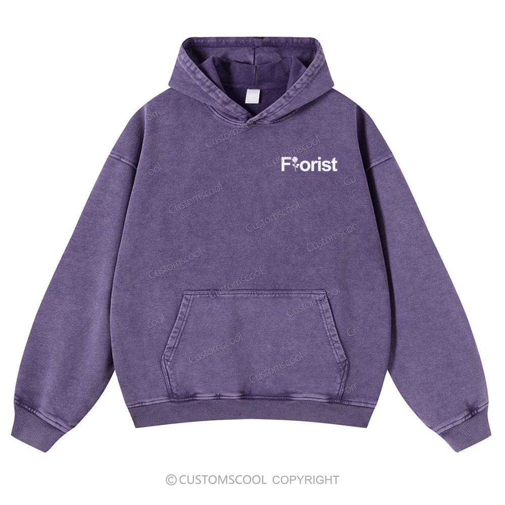 Florist Addcustom Casual Washed Hoodie Customscool