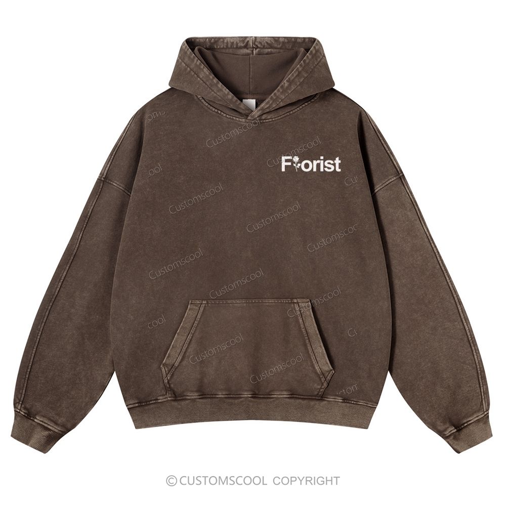 Florist Addcustom Casual Washed Hoodie Customscool