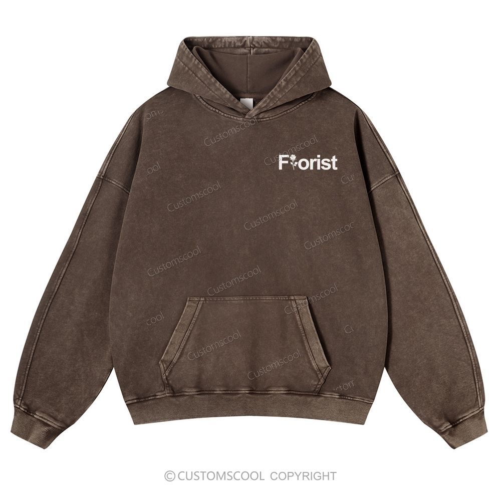 Florist Addcustom Casual Washed Hoodie Customscool