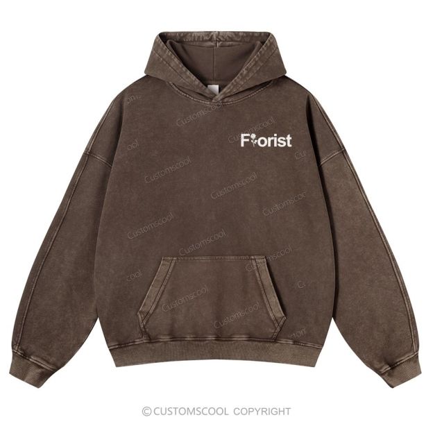 Florist Addcustom Casual Washed Hoodie Customscool