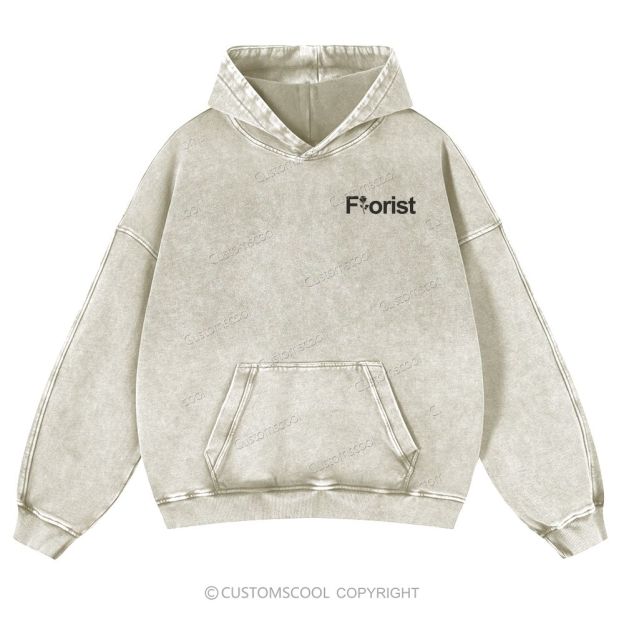 Florist Addcustom Casual Washed Hoodie Customscool