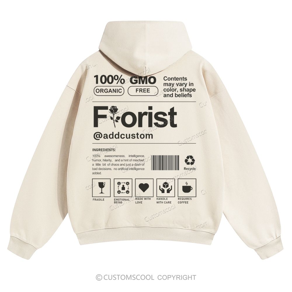 Florist Addcustom Solid Color Hoodie Customscool