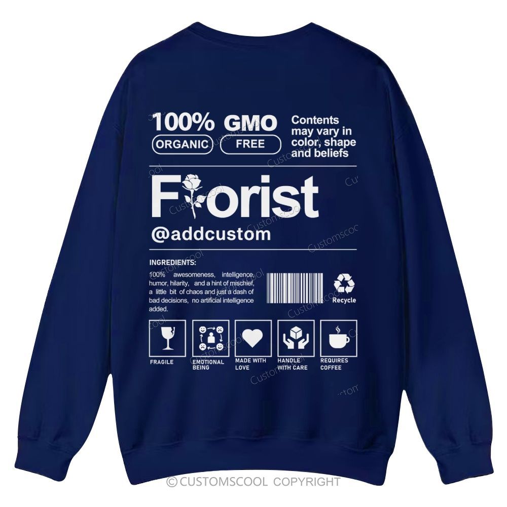 Florist Addcustom Casual Crewneck Sweatshirt Customscool