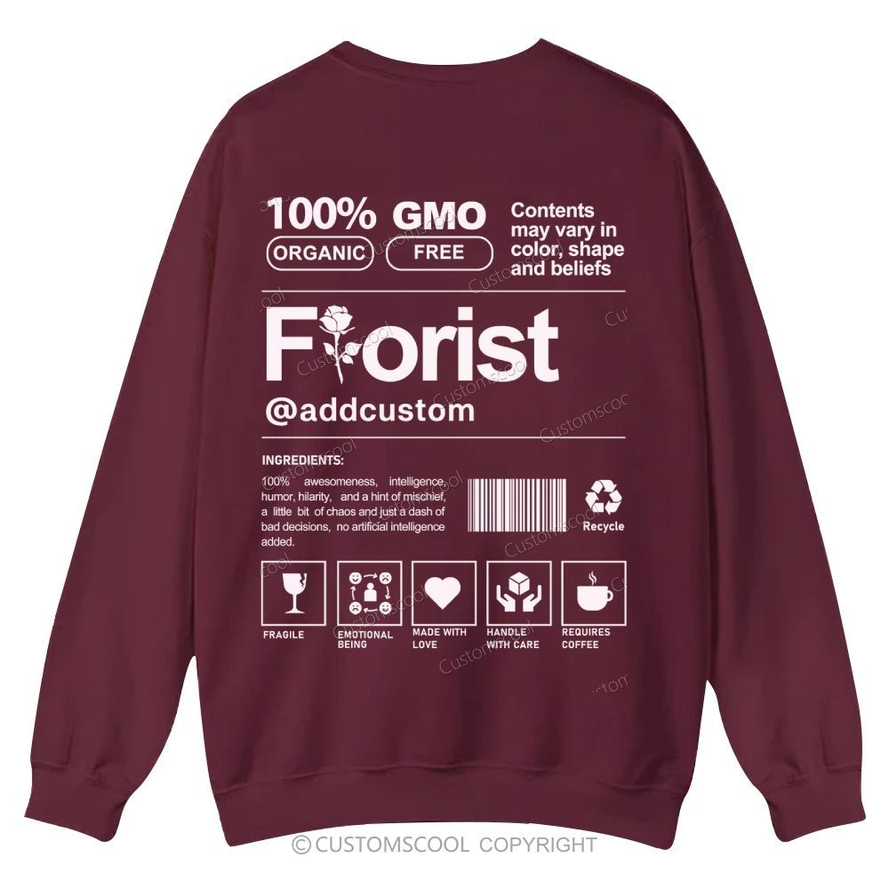Florist Addcustom Casual Crewneck Sweatshirt Customscool