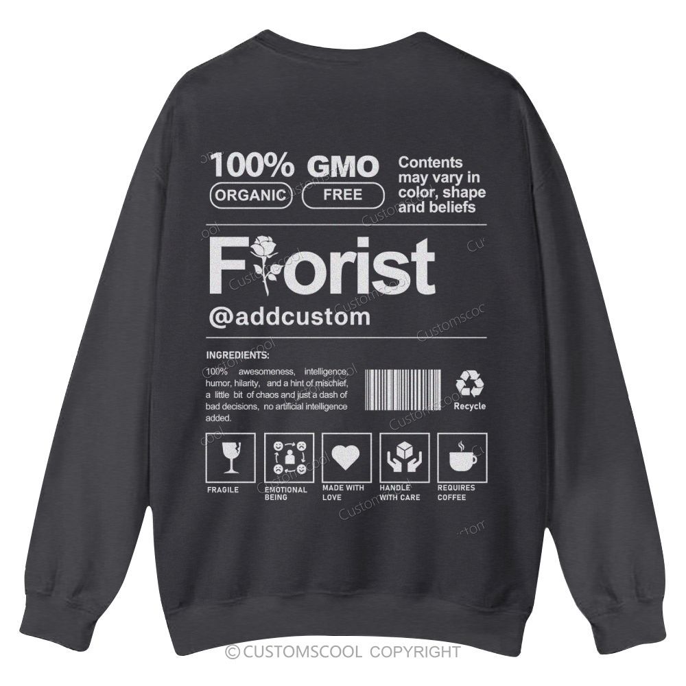 Florist Addcustom Casual Crewneck Sweatshirt Customscool
