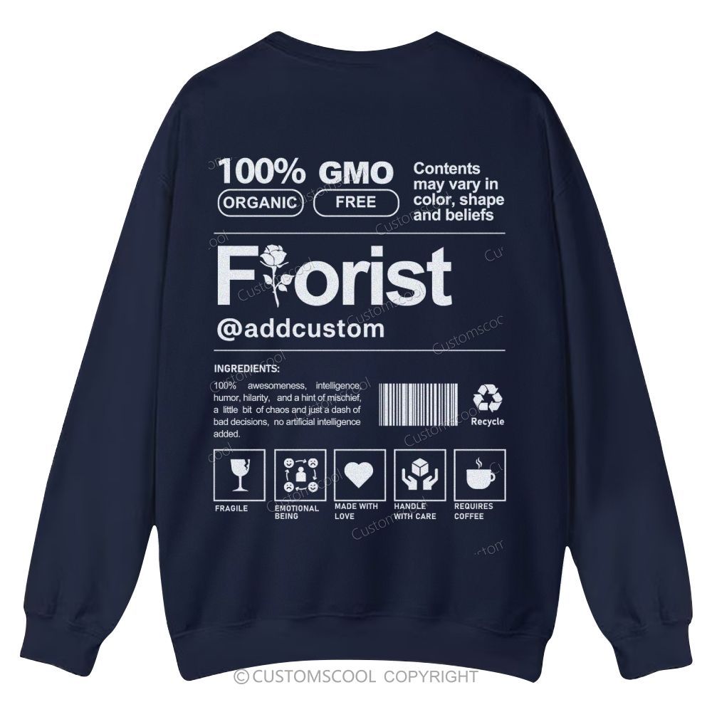 Florist Addcustom Casual Crewneck Sweatshirt Customscool