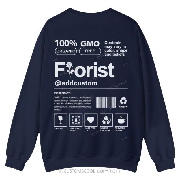 Florist Addcustom Casual Crewneck Sweatshirt Customscool