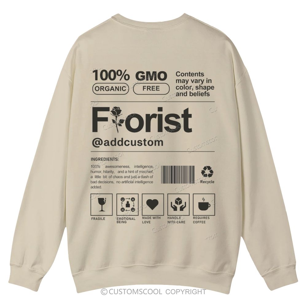 Florist Addcustom Casual Crewneck Sweatshirt Customscool