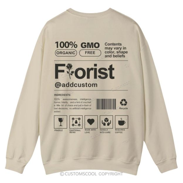 Florist Addcustom Casual Crewneck Sweatshirt Customscool