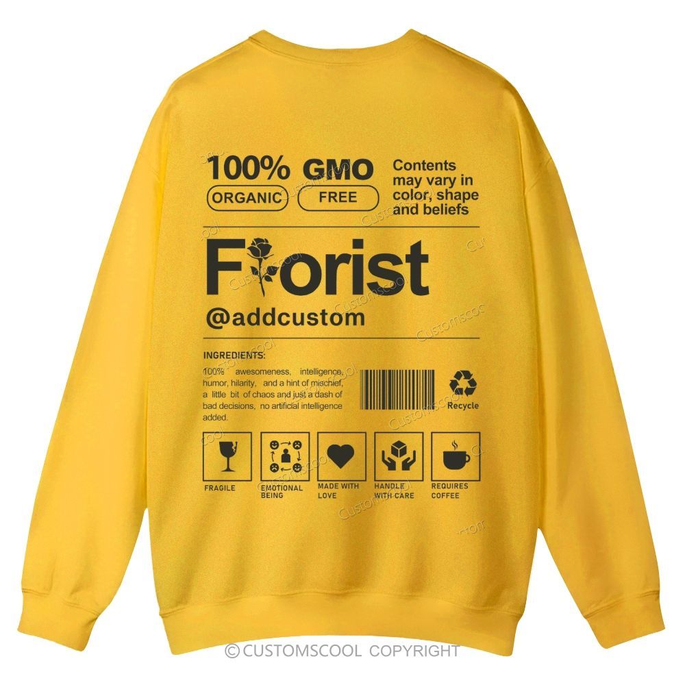 Florist Addcustom Casual Crewneck Sweatshirt Customscool